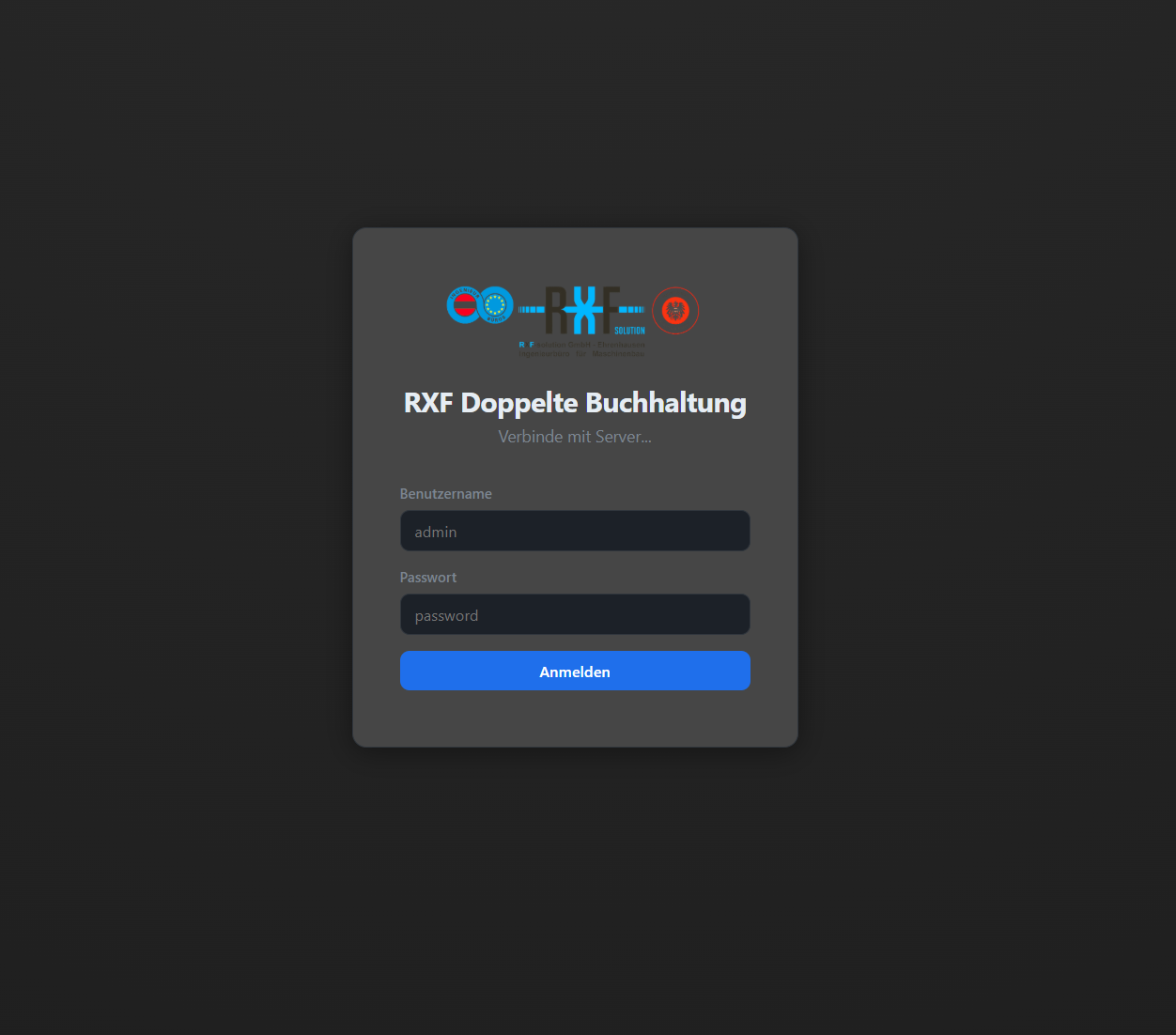 RXF Doppelte Buchhaltung Dashboard